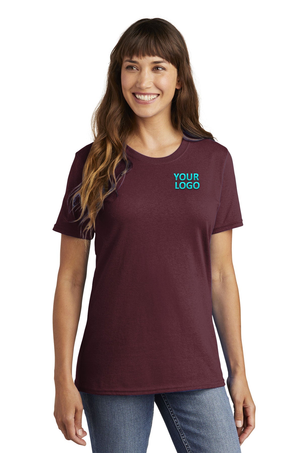 Port & Company Ladies Branded Core Cotton Tee's, Athletic Maroon