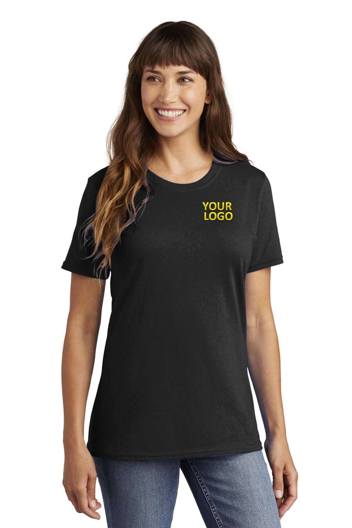 Port & Company Ladies Branded Core Cotton Tee's, Jet Black