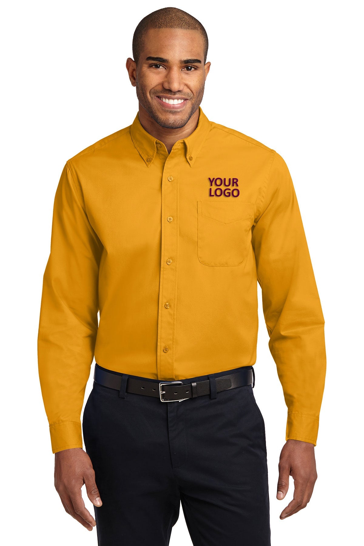 Port Authority Athletic Gold/Light Stone S608ES custom corporate clothing