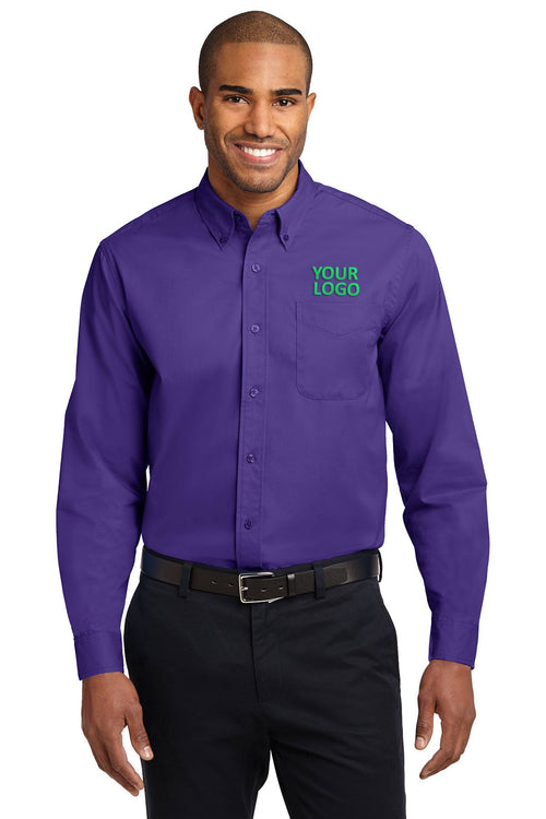Port Authority Easy Care Custom Shirts, Purple/Light Stone