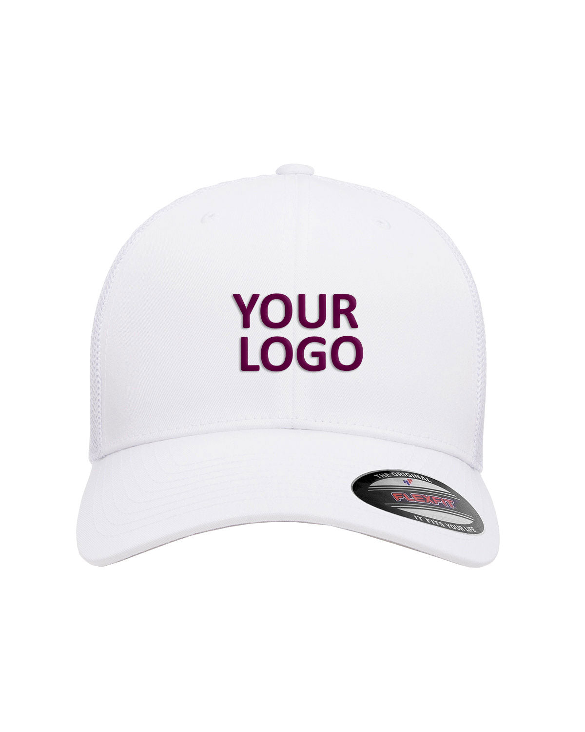 Flexfit 6-Panel Trucker Custom Caps, White
