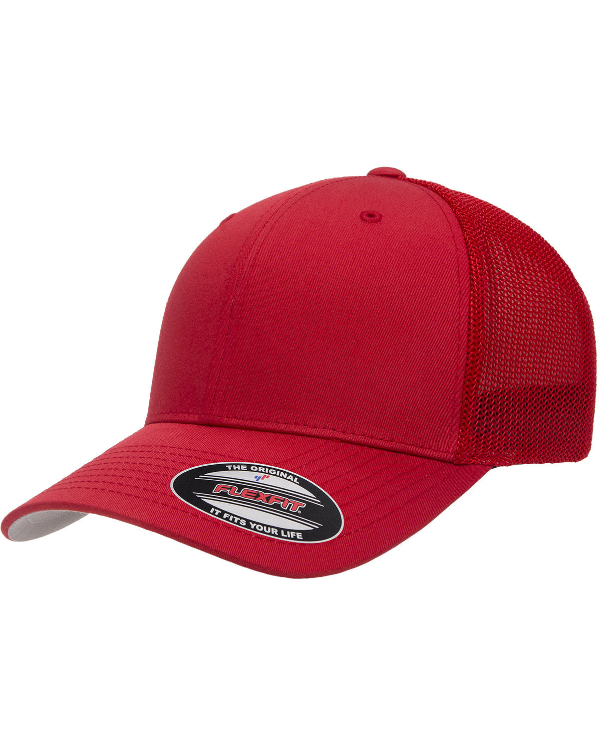 Flexfit 6-Panel Trucker Customized Caps, Red