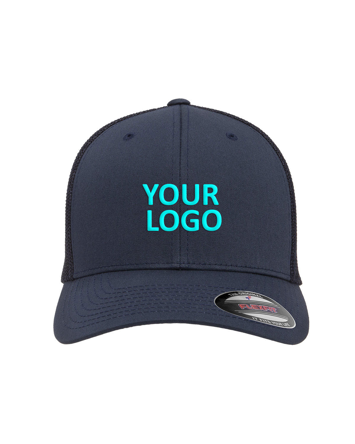 Flexfit 6-Panel Trucker Branded Caps, Navy