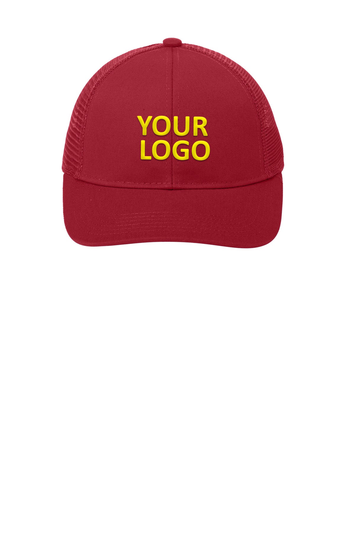 Port Authority Adjustable Mesh Back Branded Caps, Chili Red