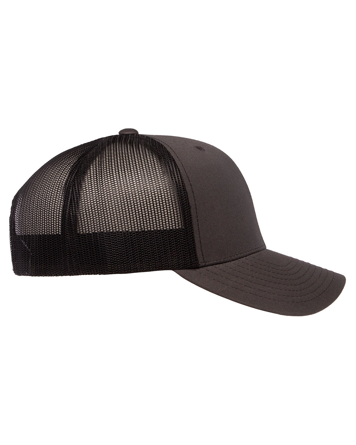 Yupoong Retro Branded Trucker Caps, Charcoal/ Black