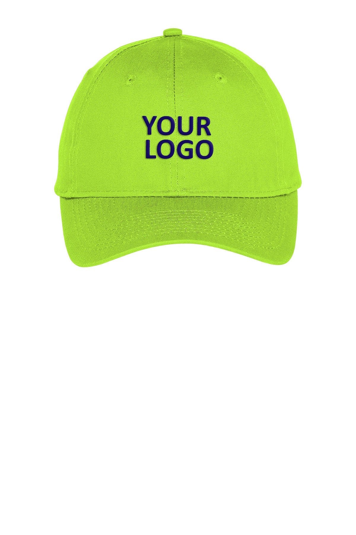 Port Authority Six Panel Twill Branded Caps, Lime