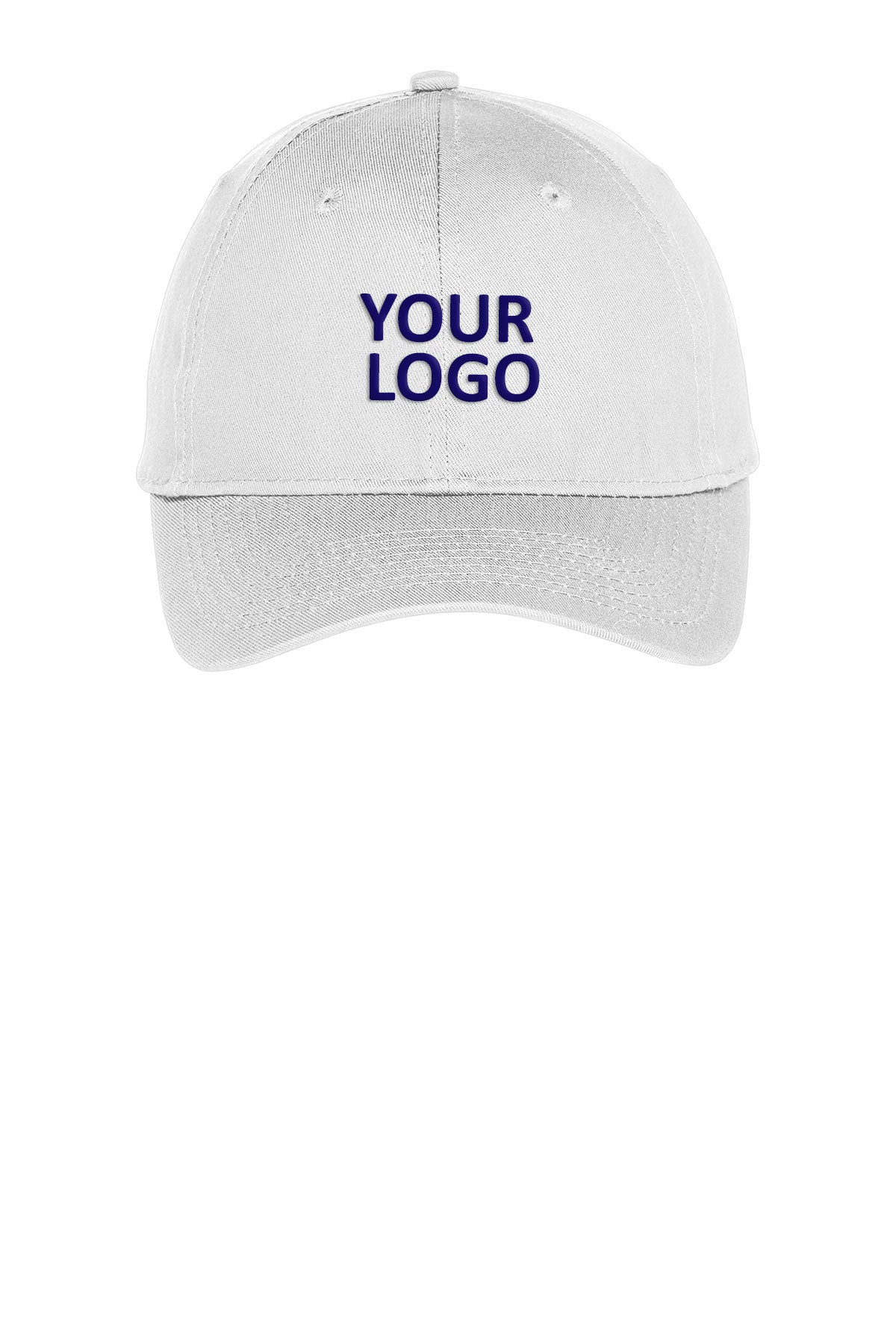 Port Authority Six Panel Twill Customized Caps, White