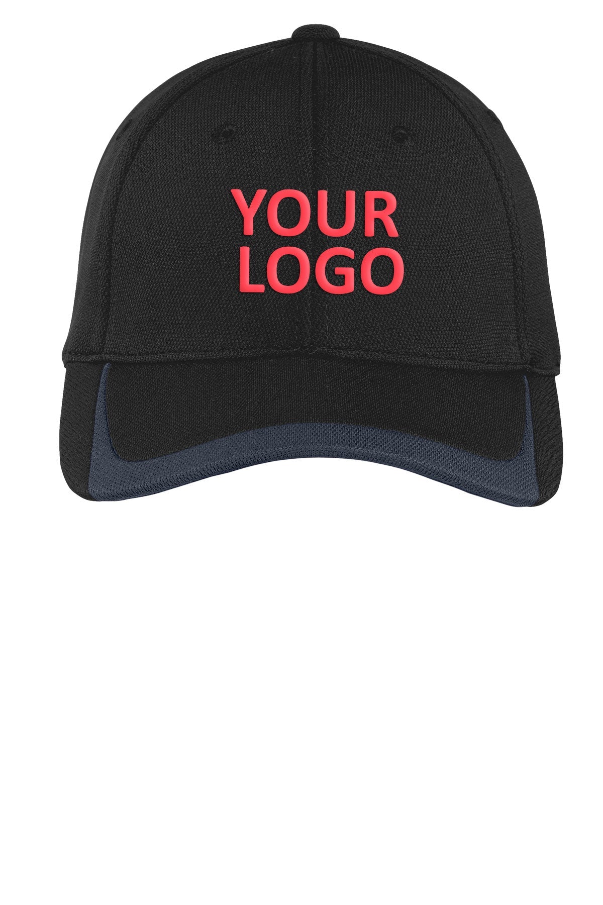 Sport-Tek Pique Custom Colorblock Caps, Black/ Graphite