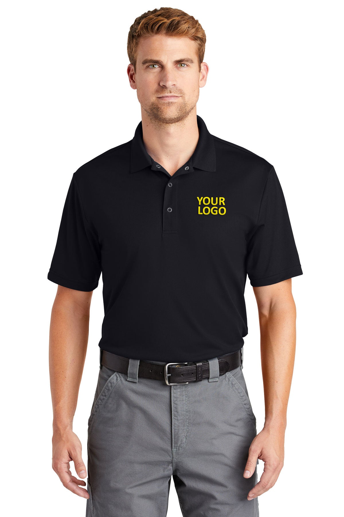 CornerStone Black CS421 custom polos for business
