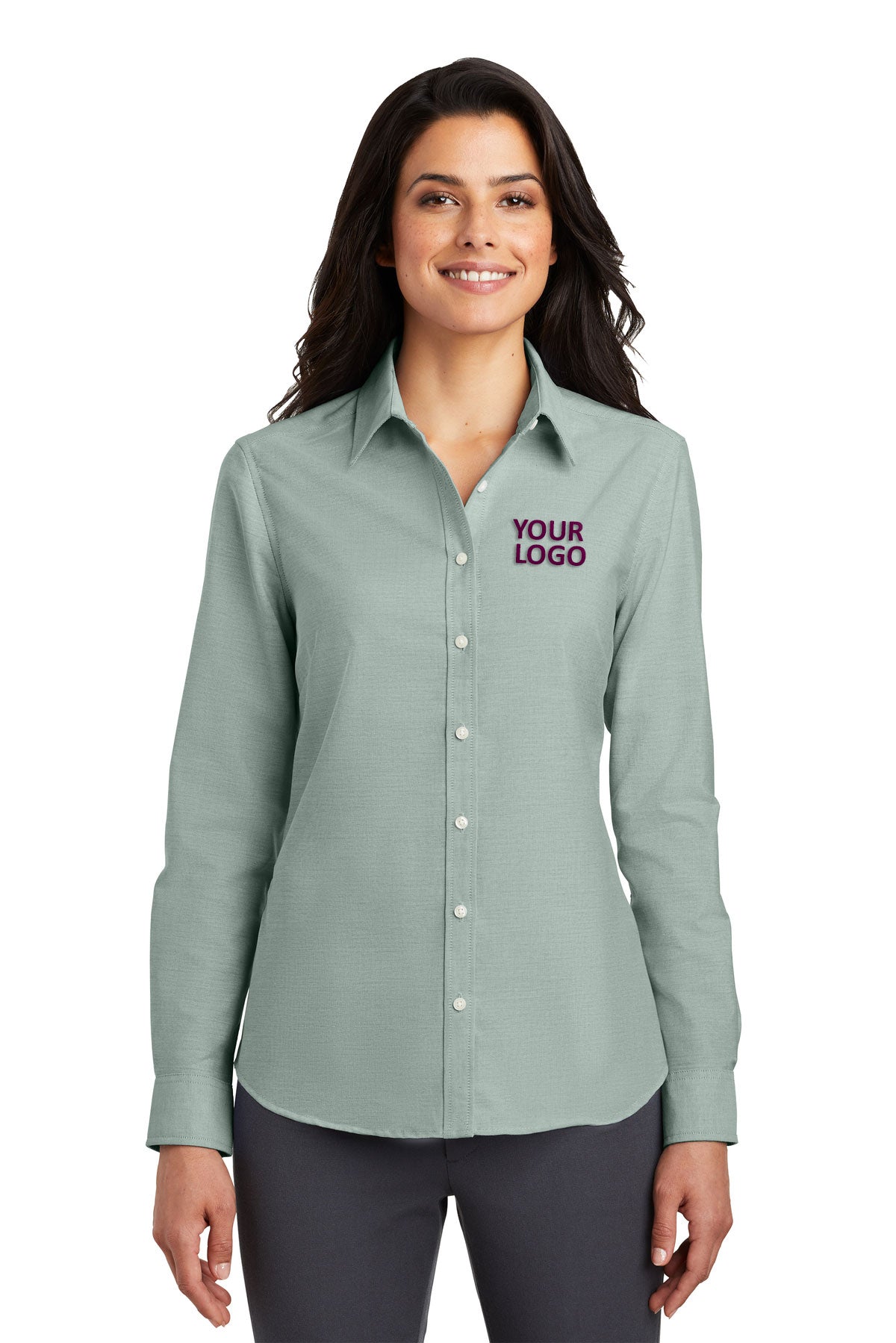 Port Authority Green L658 company logo shirts