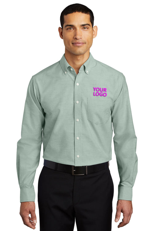 Port Authority Ladies SuperPro Custom Oxford Shirts, Green