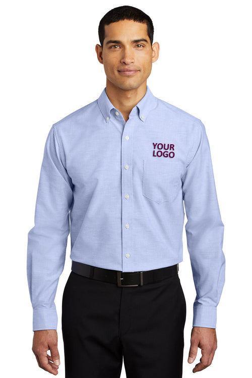 Port Authority Ladies SuperPro Custom Oxford Shirts, Oxford Blue