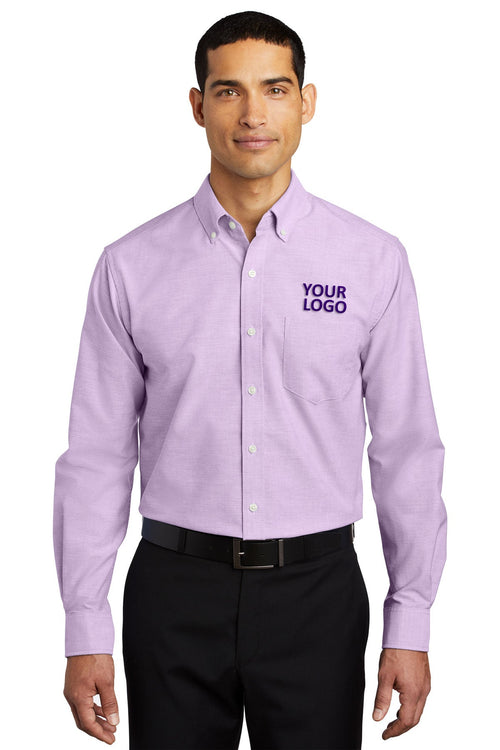 Port Authority Ladies SuperPro Custom Oxford Shirts, Soft Purple
