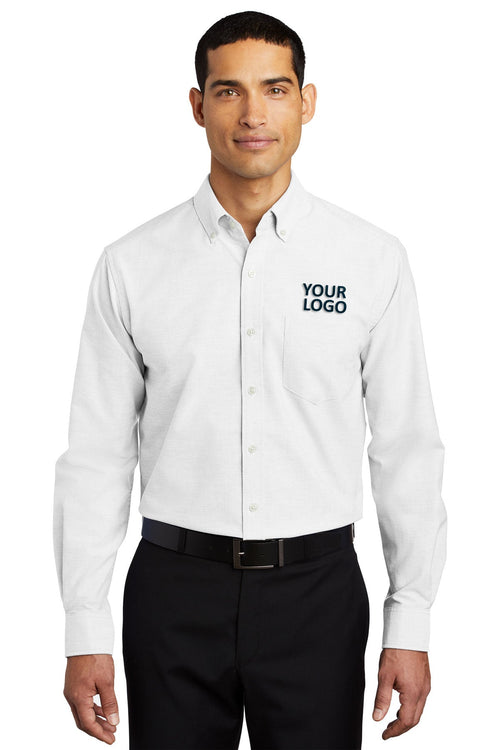 Port Authority Ladies SuperPro Custom Oxford Shirts, White