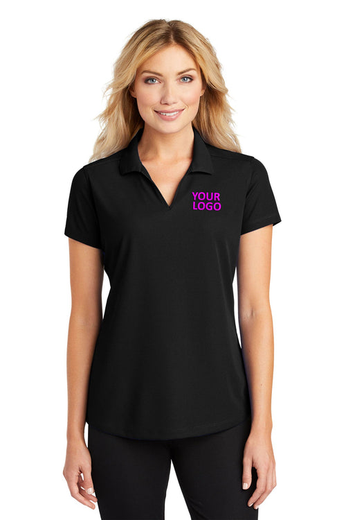 Port Authority Dry Zone Customized Grid Polos, Black