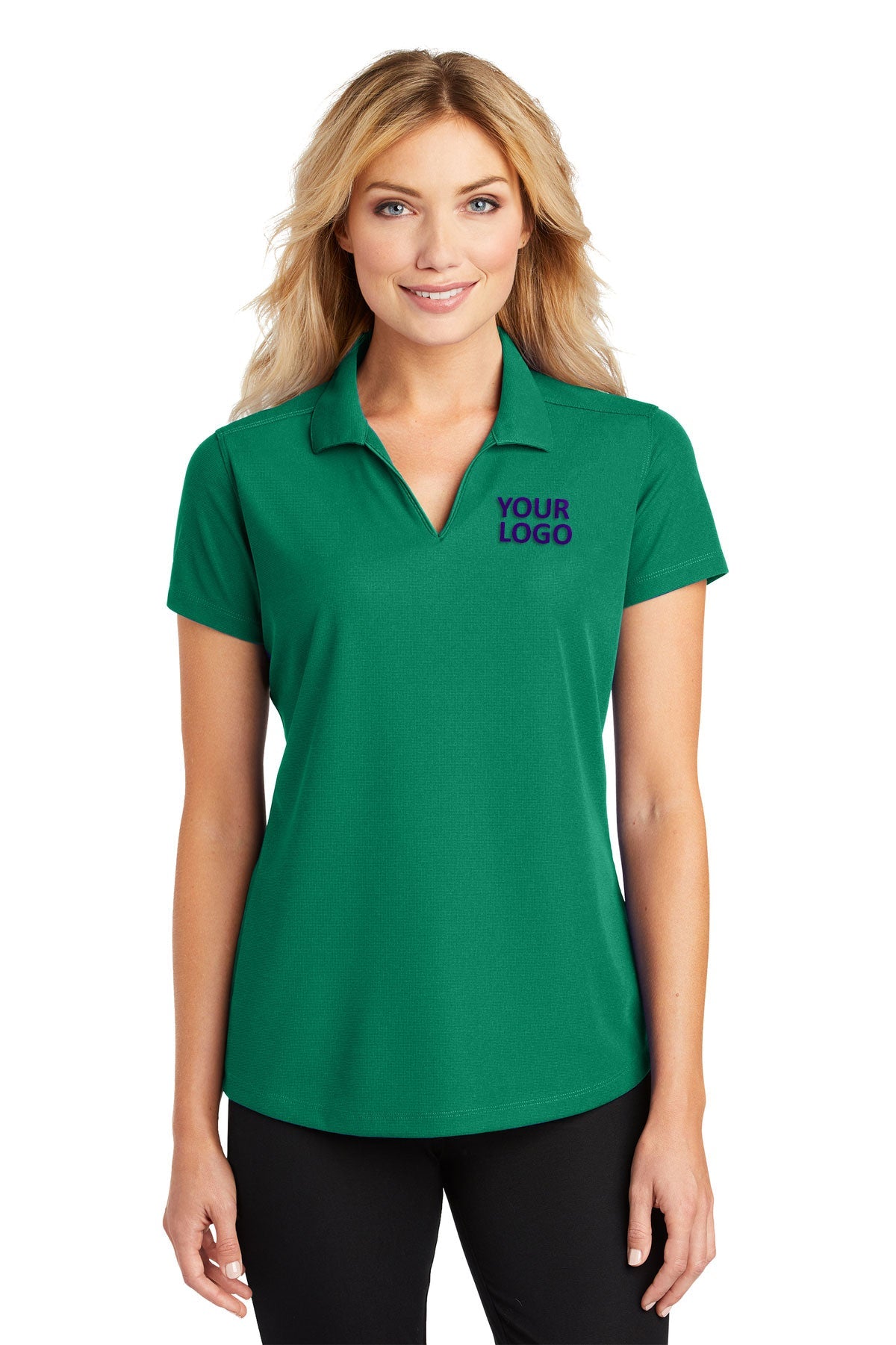 port authority jewel green l572 custom logo polo shirts embroidered