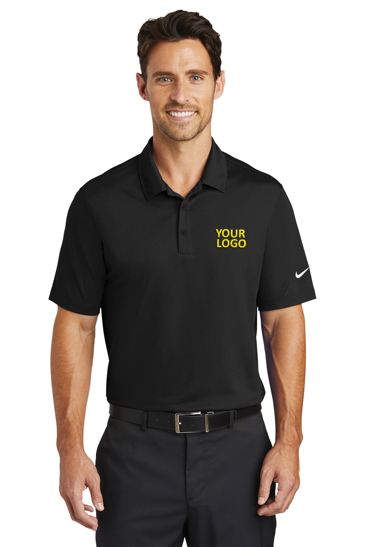 nike black 637167 dri fit polo shirts custom