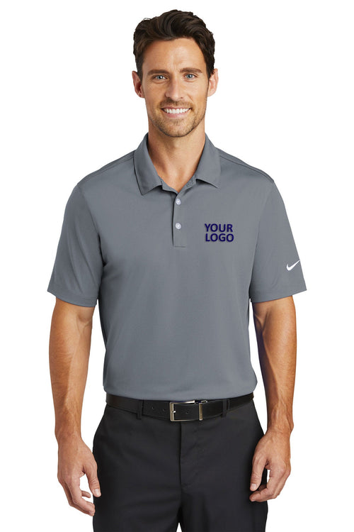 Nike Ladies Dri-FIT Vertical Mesh Customized Polos, Cool Grey