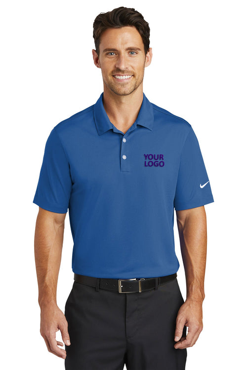 Nike Ladies Dri-FIT Vertical Mesh Customized Polos, Gym Blue