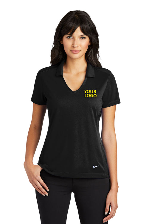 Nike Dri-FIT Vertical Mesh Custom Polos, Black