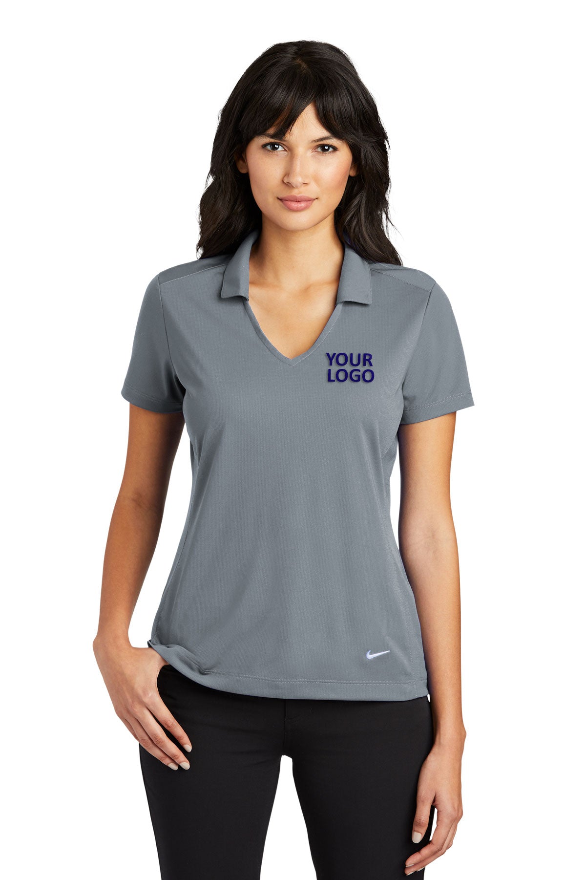 Nike Ladies Dri-FIT Vertical Mesh Customized Polos, Cool Grey [Executive Construction]