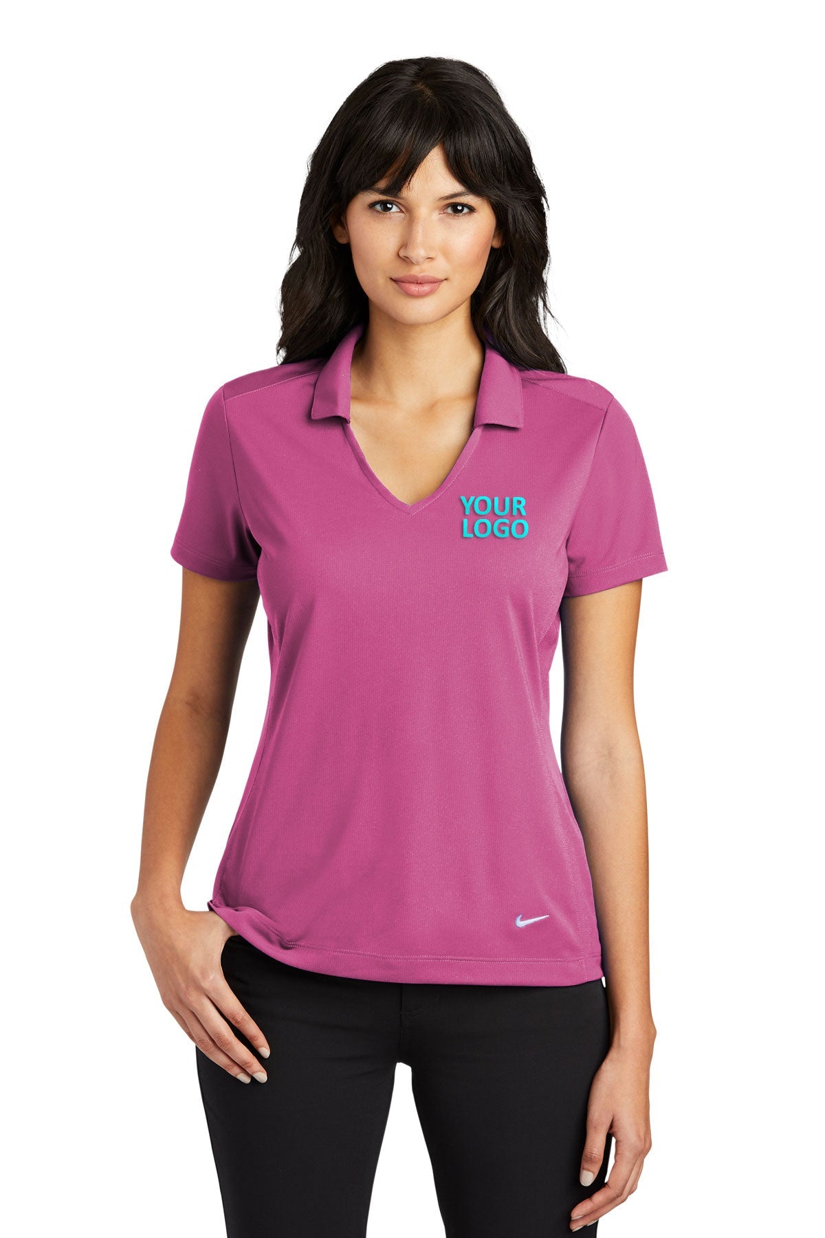 nike pink fire 637165 custom polo shirts embroidered