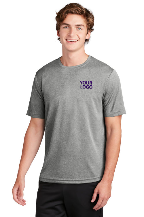 Sport-Tek PosiCharge Branded RacerMesh Long Sleeve Tee's, Grey Heather