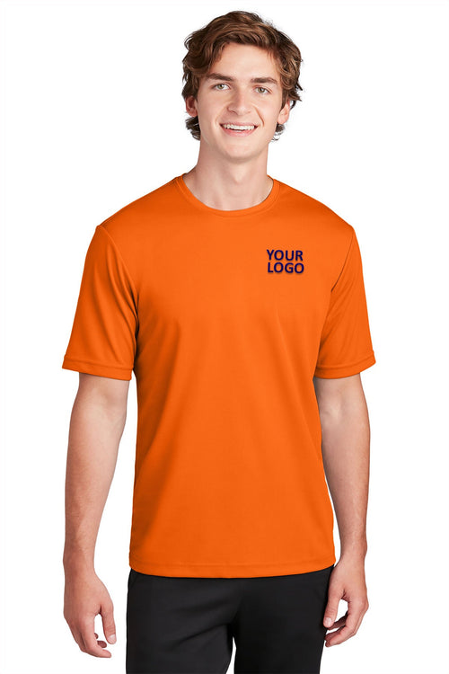 Sport-Tek Ladies PosiCharge Customized RacerMesh V-Neck Tee's, Neon Orange