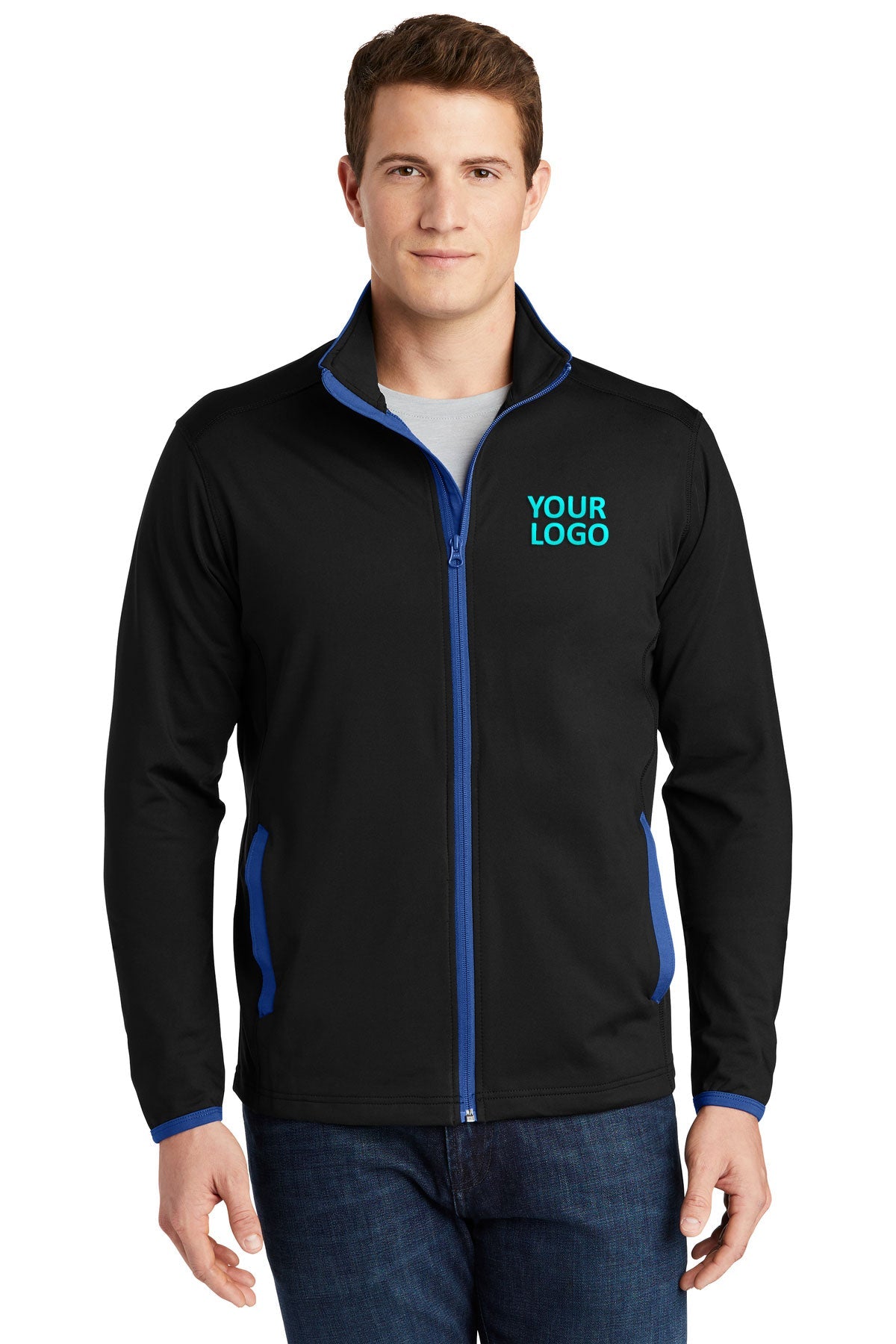 Sport-Tek Black/ True Royal ST853 sweatshirts with company logo