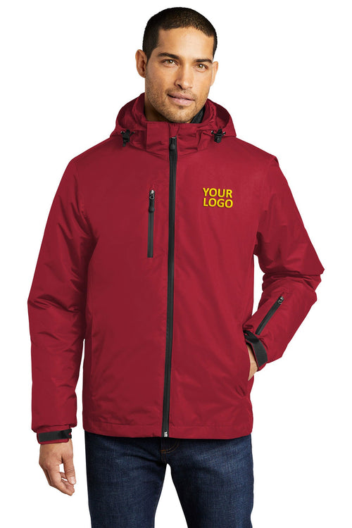 Port Authority Ladies Vortex Customized Waterproof 3-in-1 Jackets, Rich Red/ Black