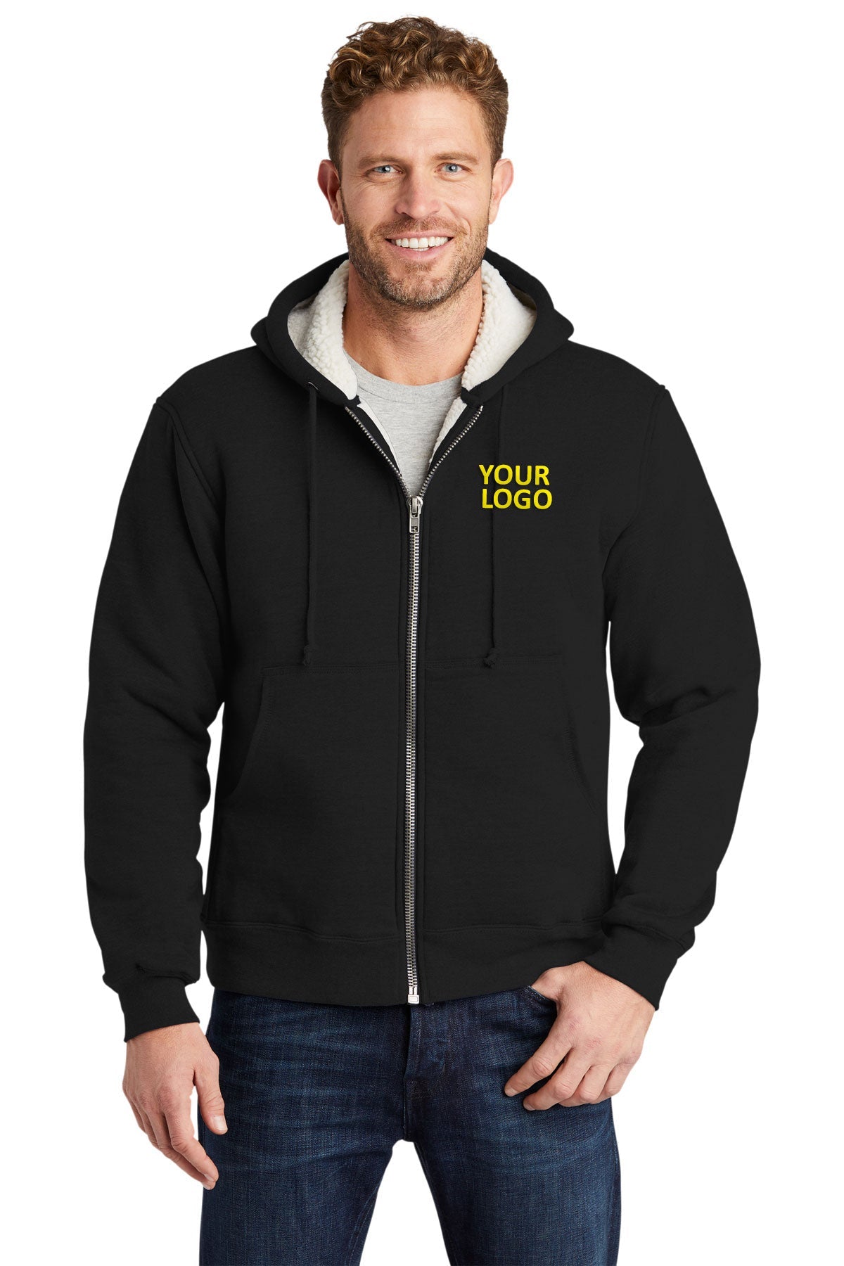 CornerStone Black CS625 business jackets with logo