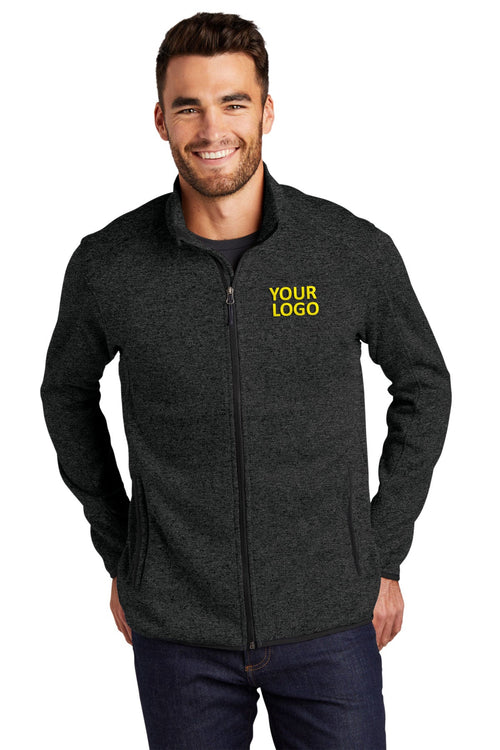 Port Authority Ladies Sweater Fleece  Jacket, Black Heather [TruNorthern]