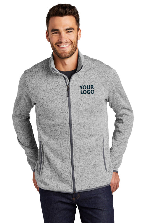 Port Authority Ladies Sweater Fleece Customized Jackets, Grey Heather