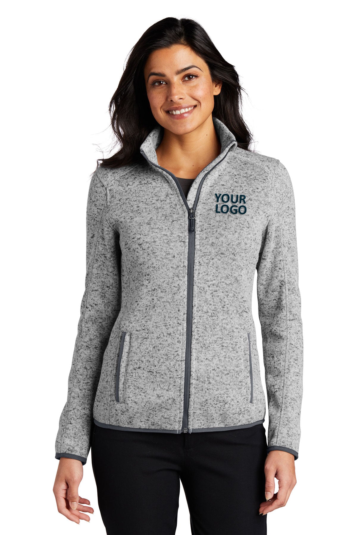 port authority grey heather l232 business jackets with logo