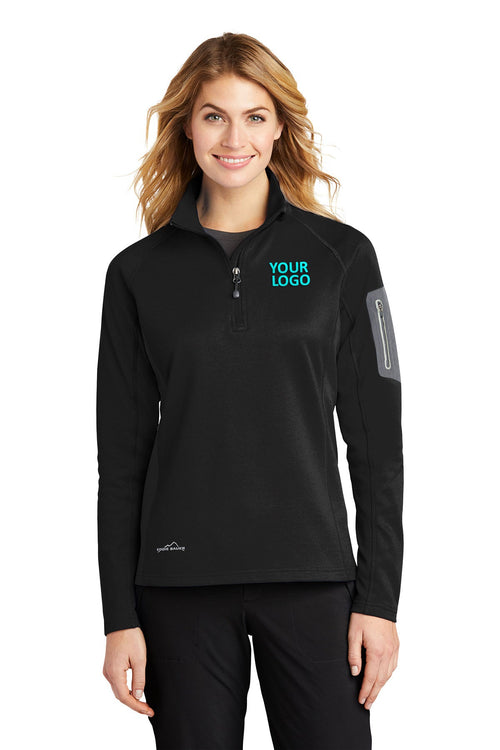 Eddie Bauer Branded Half-Zip Performance Fleece, Black