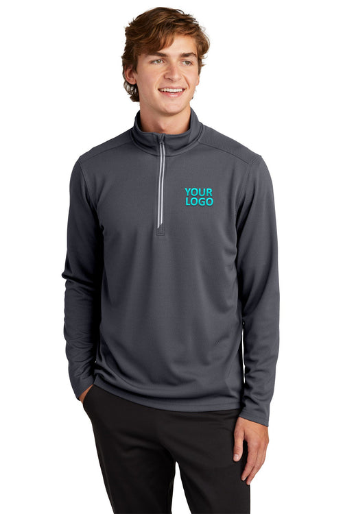 Sport-Tek Ladies Sport-Wick Textured Customized 1/4-Zip Pullovers, Iron Grey