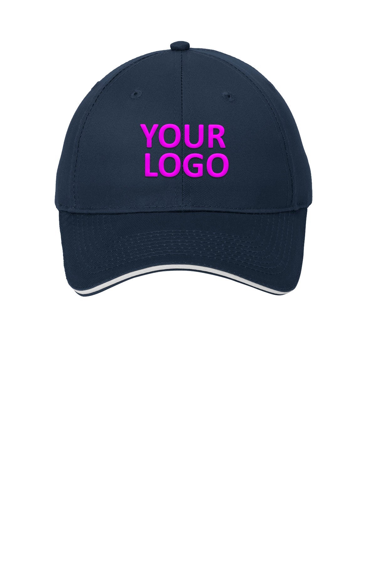 Port Authority Sandwich Bill Customized Caps, Navy/ White
