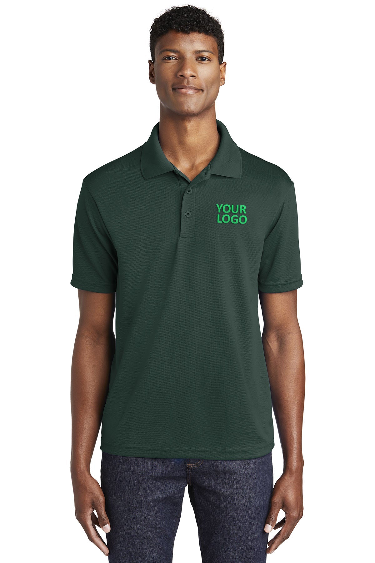Sport-Tek PosiCharge Branded RacerMesh Polos, Dark Forest Green