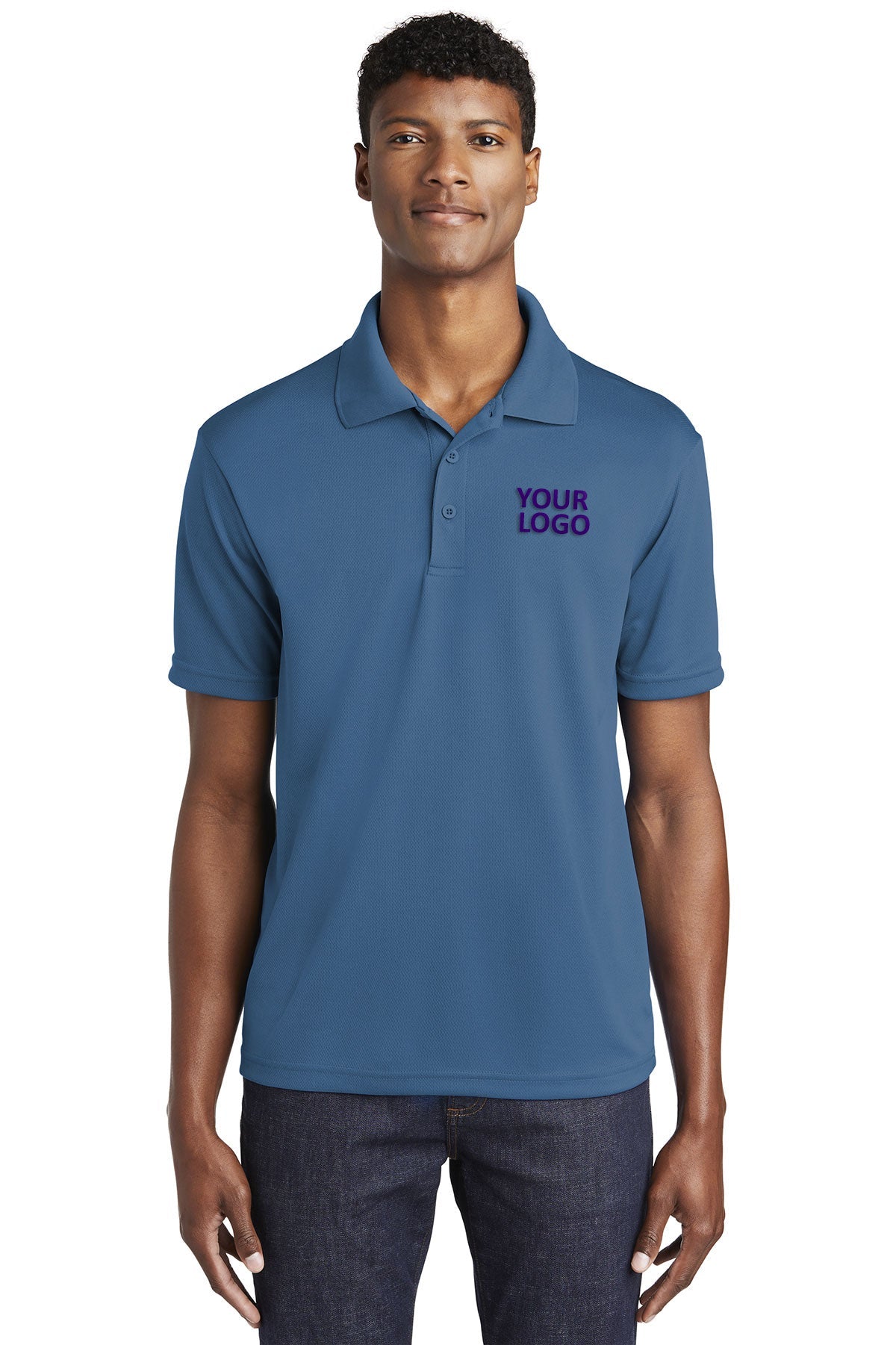 Sport-Tek PosiCharge Branded RacerMesh Polos, Dawn Blue