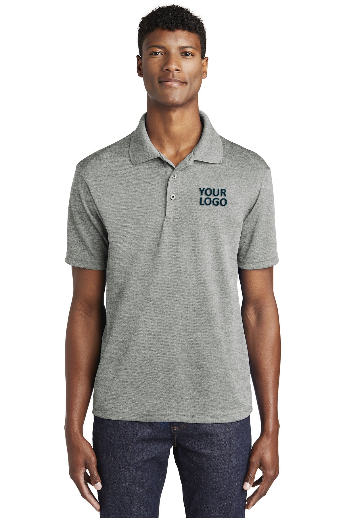 Sport-Tek PosiCharge Customized RacerMesh Polos, Grey Heather [Ken Anderson Alliance]