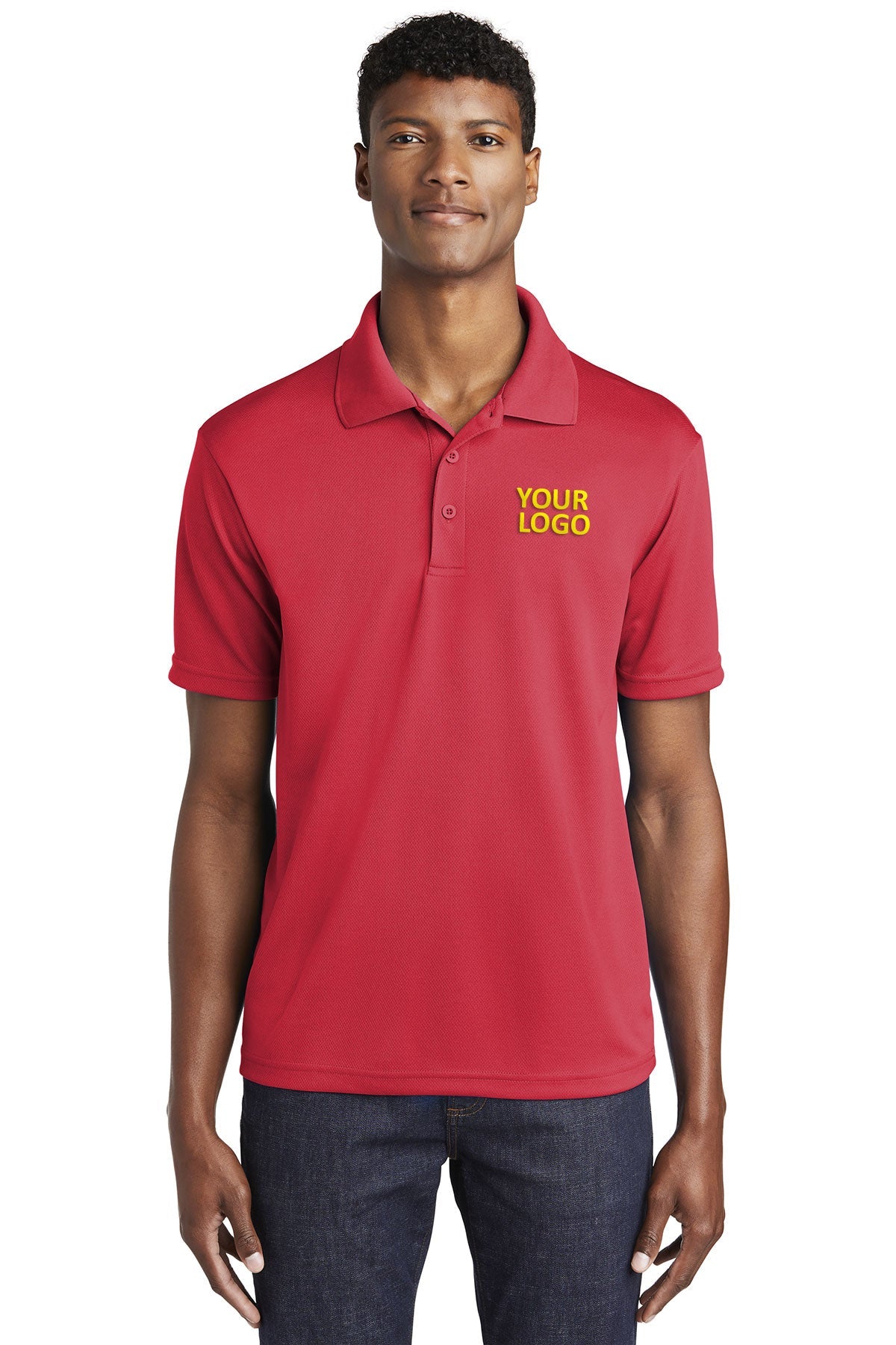 Sport-Tek PosiCharge Branded RacerMesh Polos, True Red