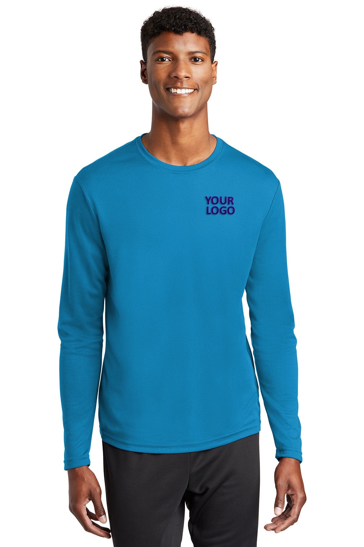 Sport-Tek PosiCharge Customized RacerMesh Long Sleeve Tee's, Pond Blue