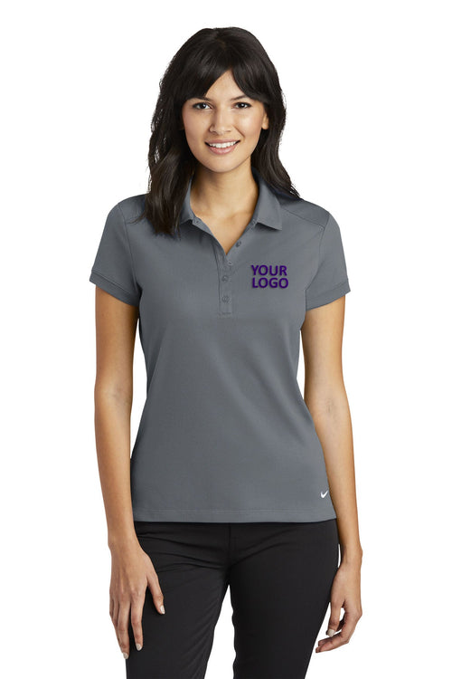 Nike Dri-FIT Icon Pique Modern Fit Custom Polos, Dark Grey