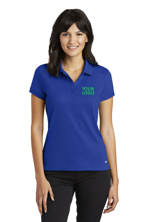 Nike Dri-FIT Icon Pique Modern Fit Custom Polos, Deep Royal Blue