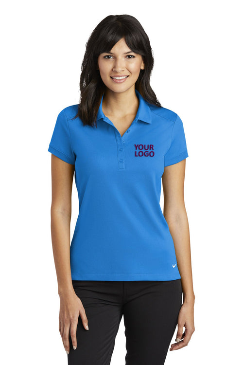 Nike Dri-FIT Icon Pique Modern Fit Custom Polos, Light Photo Blue