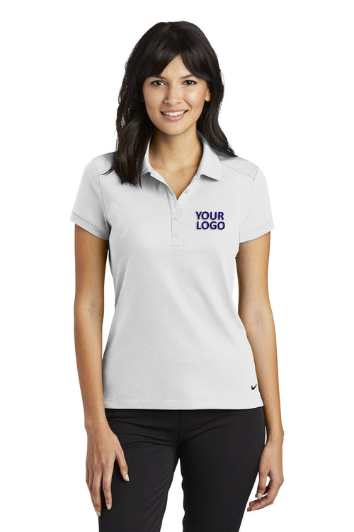 Nike Dri-FIT Icon Pique Modern Fit Custom Polos, White