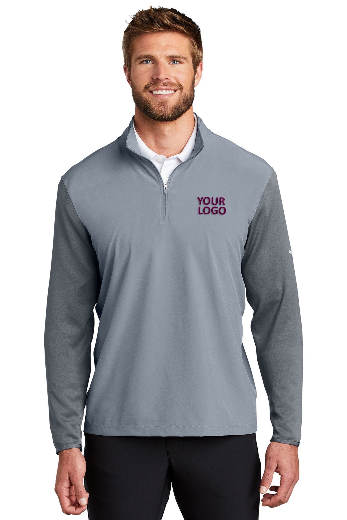 Nike Dri-FIT Fabric Mix Custom Quarter Zip Cover-Ups, Cool Grey