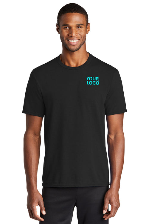 Port & Company Long Sleeve Performance Custom Blend Tee's, Jet Black