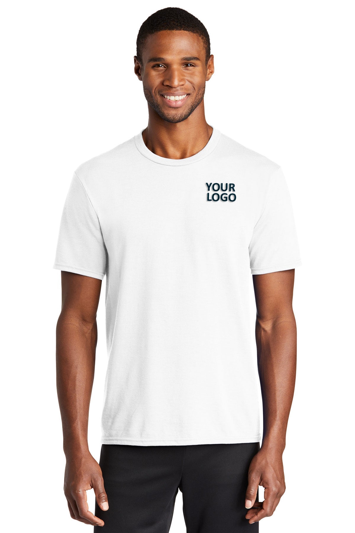 Port & Company Performance Customized Blend Tee's, White