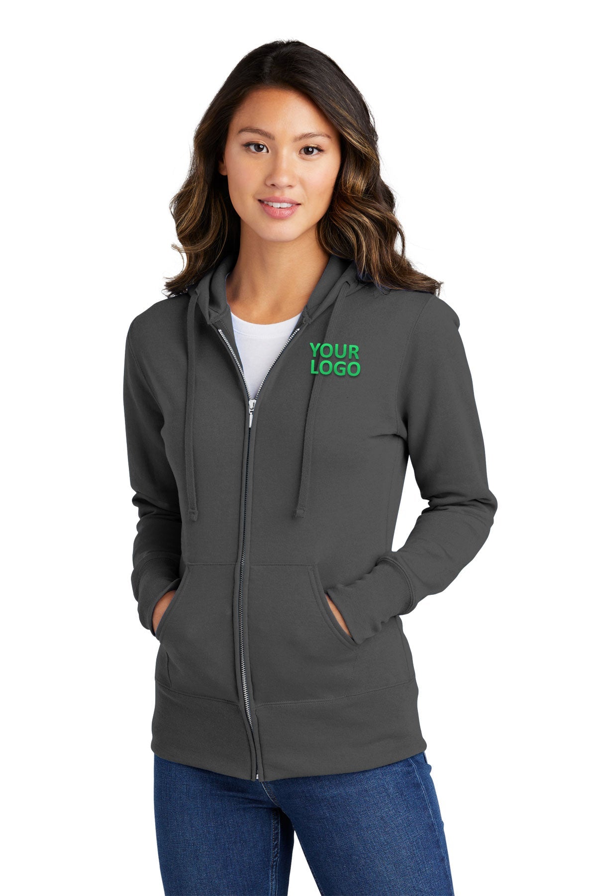port & company charcoal lpc78zh custom embroidered sweatshirts